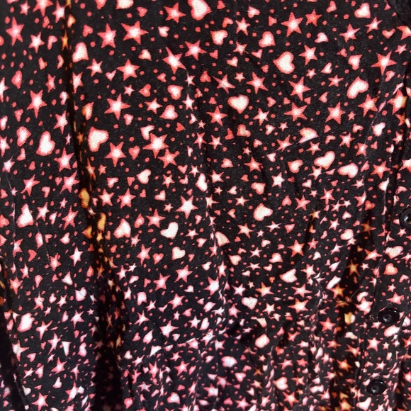 Torrid Emma Babydoll Rayon Lace Trim Women's Black Floral Tunic Heart Top 4X - Picture 7 of 8